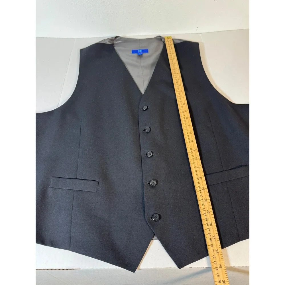 EGARA Men's‎ Black Wool Vest Size 4X Adjustable Back Formal Dress
